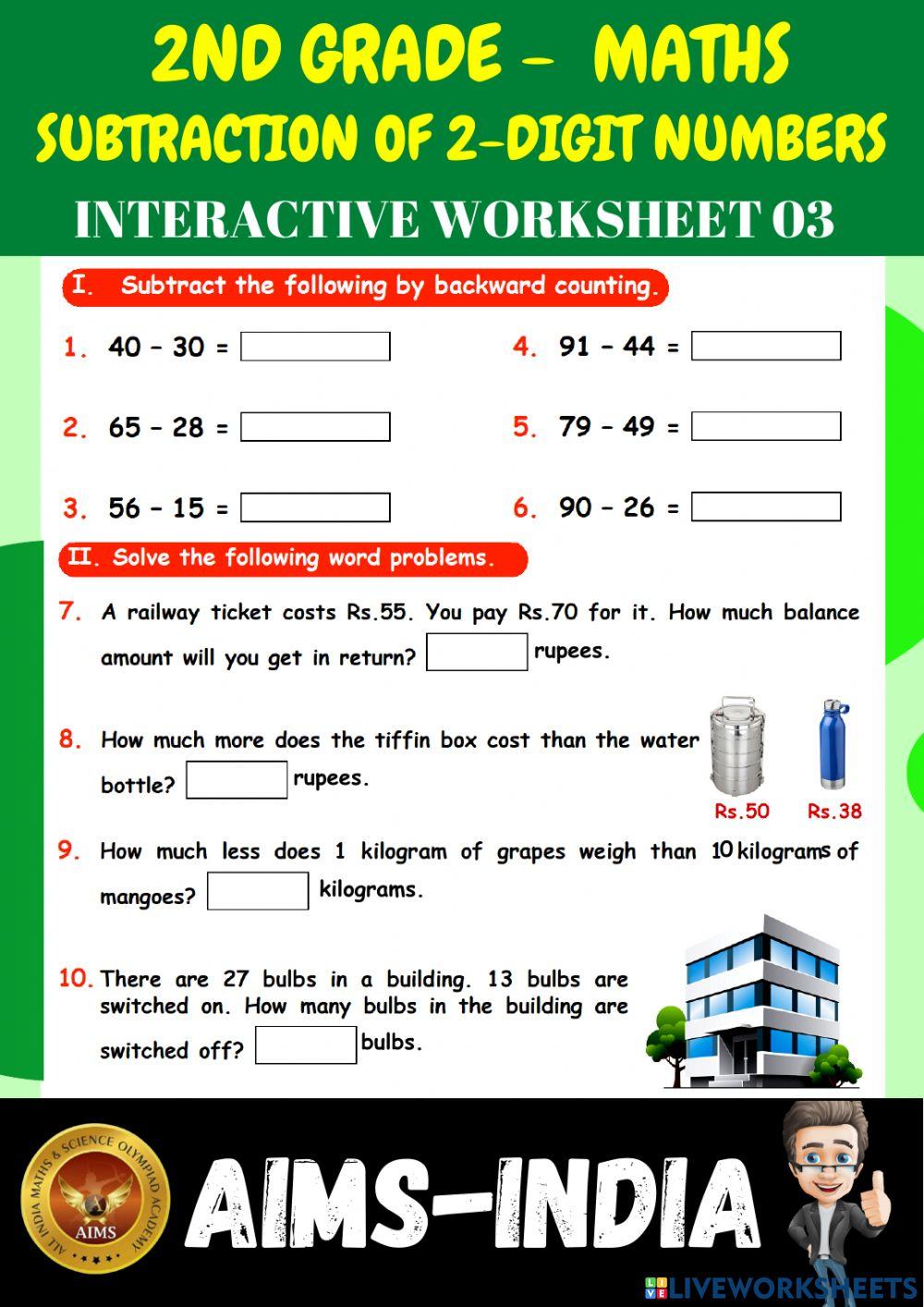 2nd-maths-ps03-subtraction of 2-digit numbers - ch 03