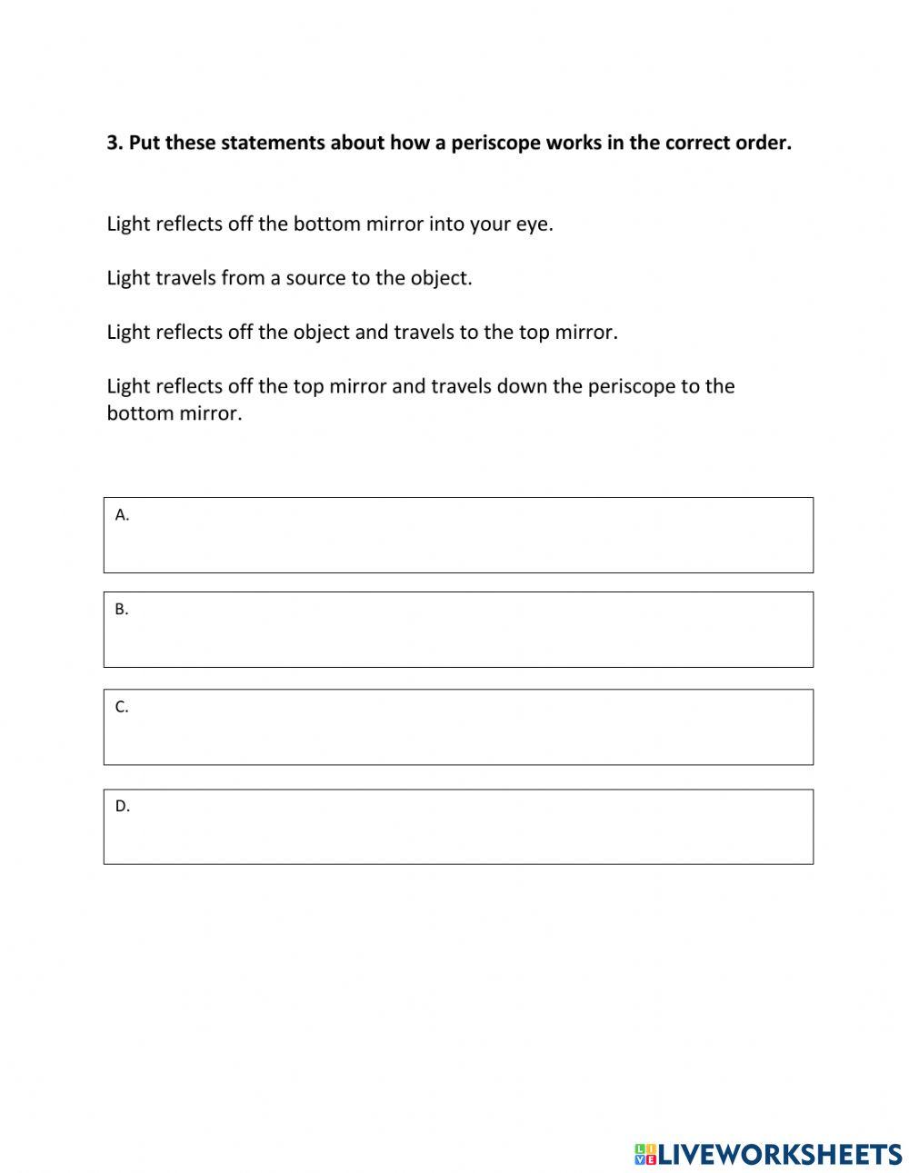 Mirrors Worksheet Mirrors Worksheet