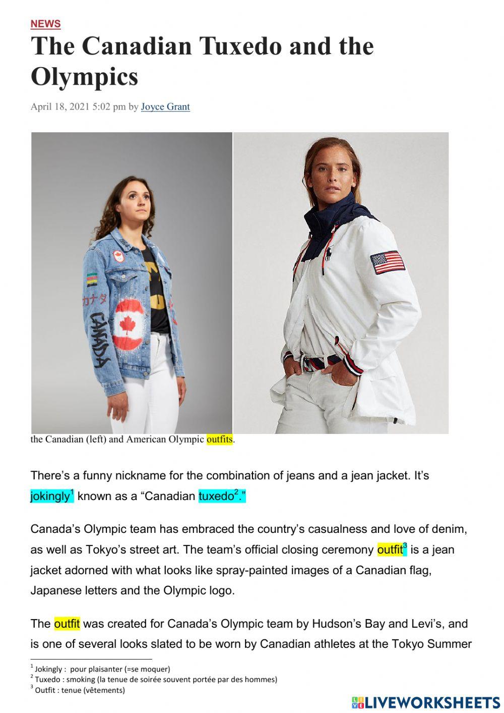 Reading Comprehension Canadian Tuxedo and the Olympics