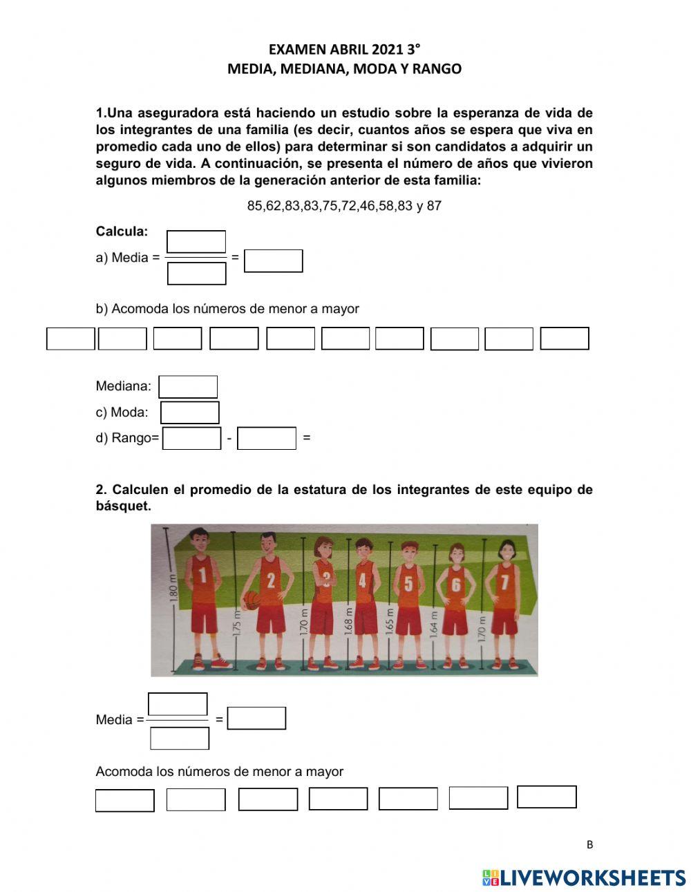 Medidas de tendencia central -B-