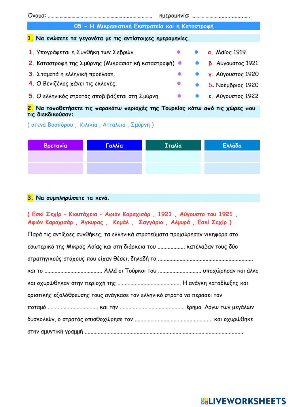 05 - Η Μικρασιατική Εκστρατεία και η Καταστροφή