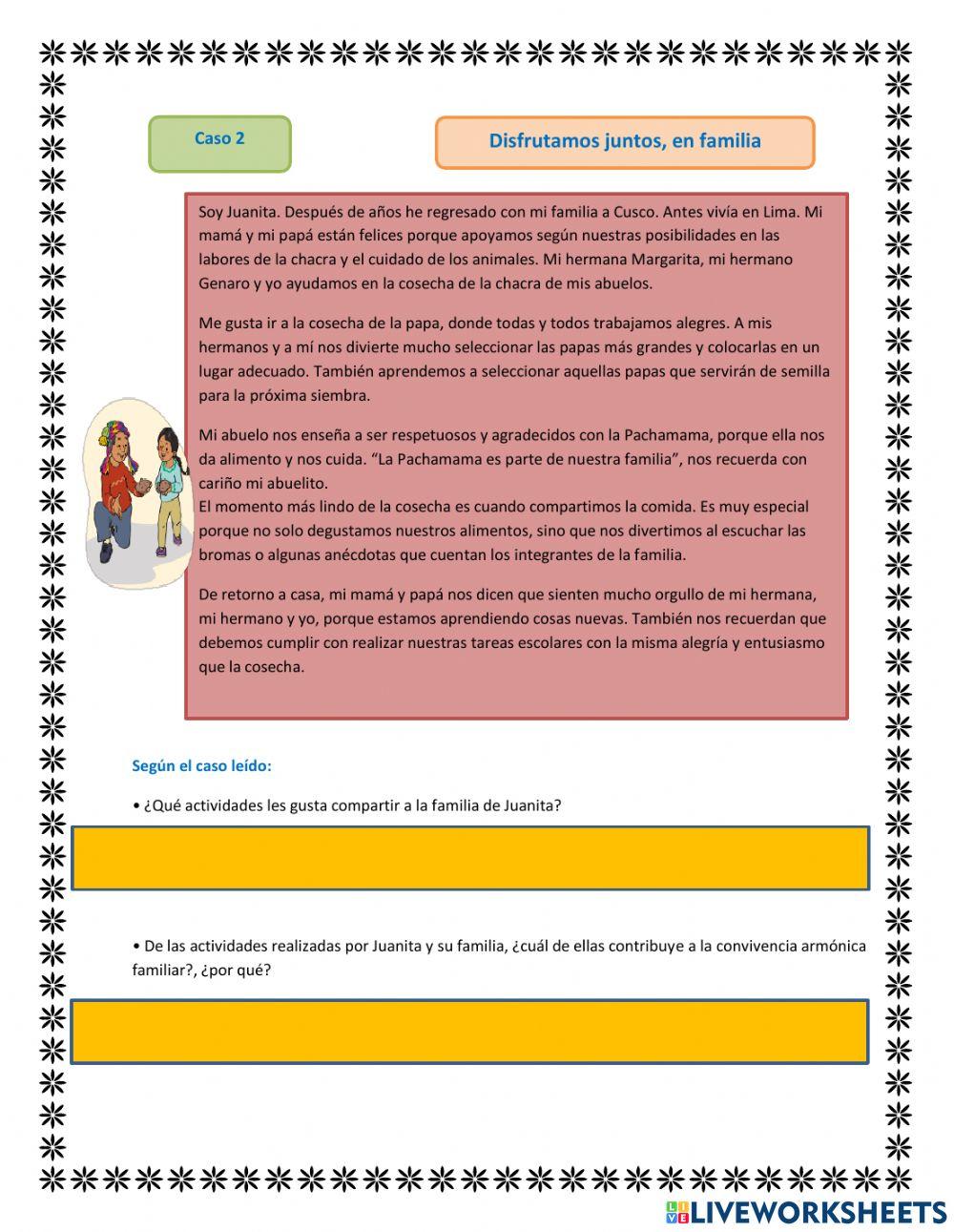 Conocemos cómo se organizan las familias para para una convivencia armoniosa