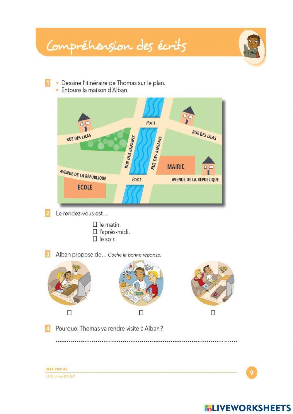 Comprehension ecrite delf prim a2 worksheet live worksheets 47 off