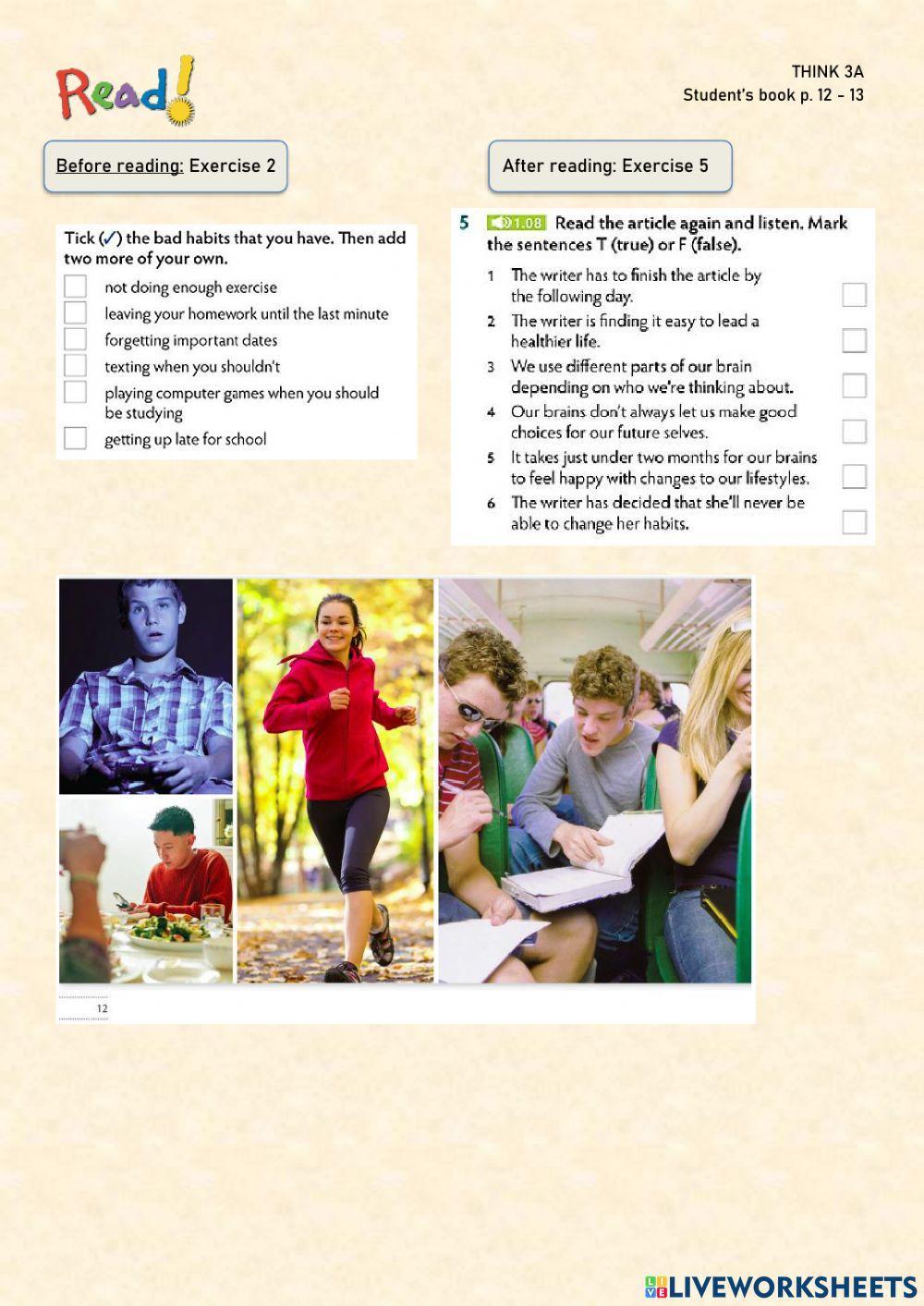 Reading Comprehension 11th Avr Unit 1 Life Plans