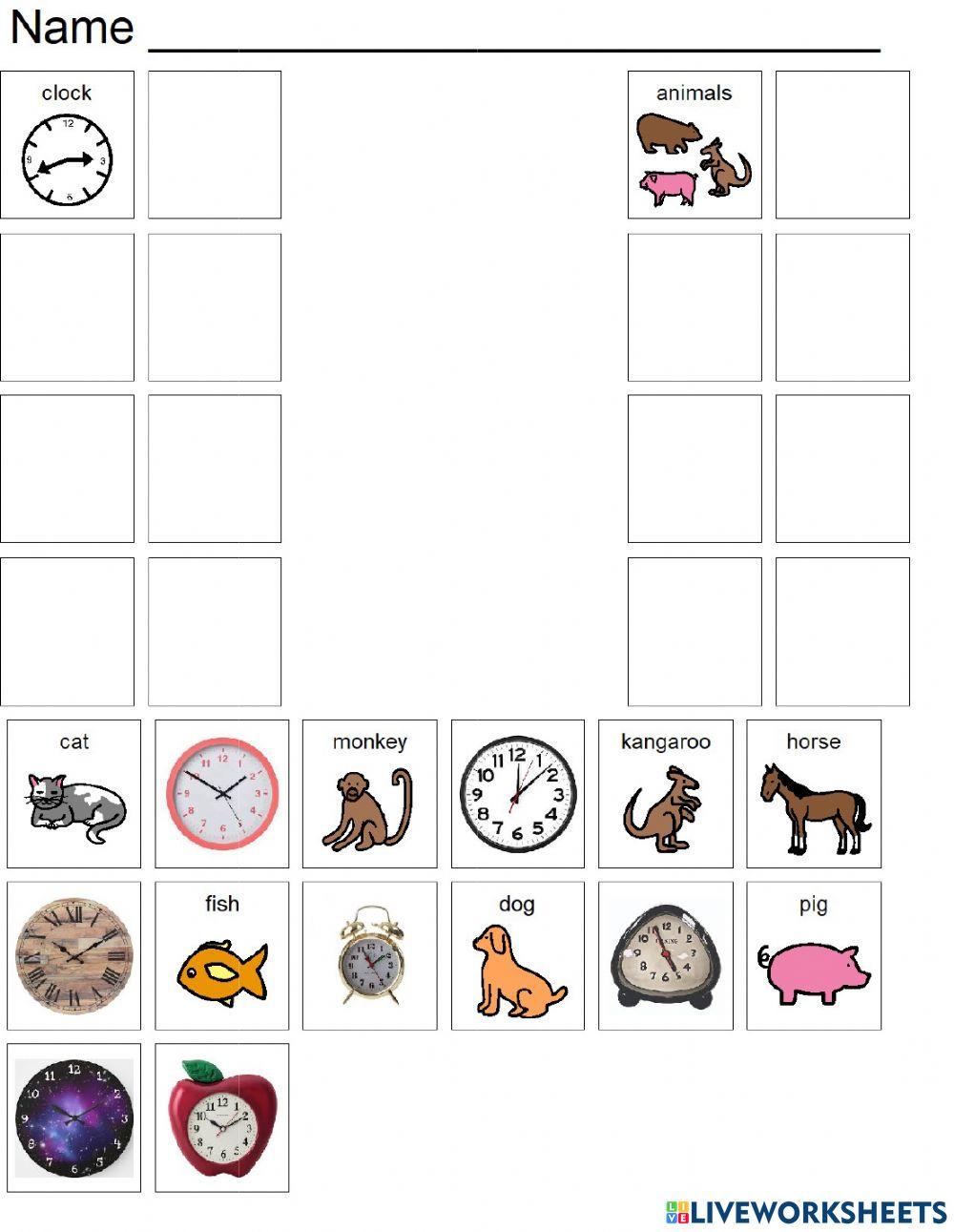 Clock-Animal Sort Clock-Animal Sort