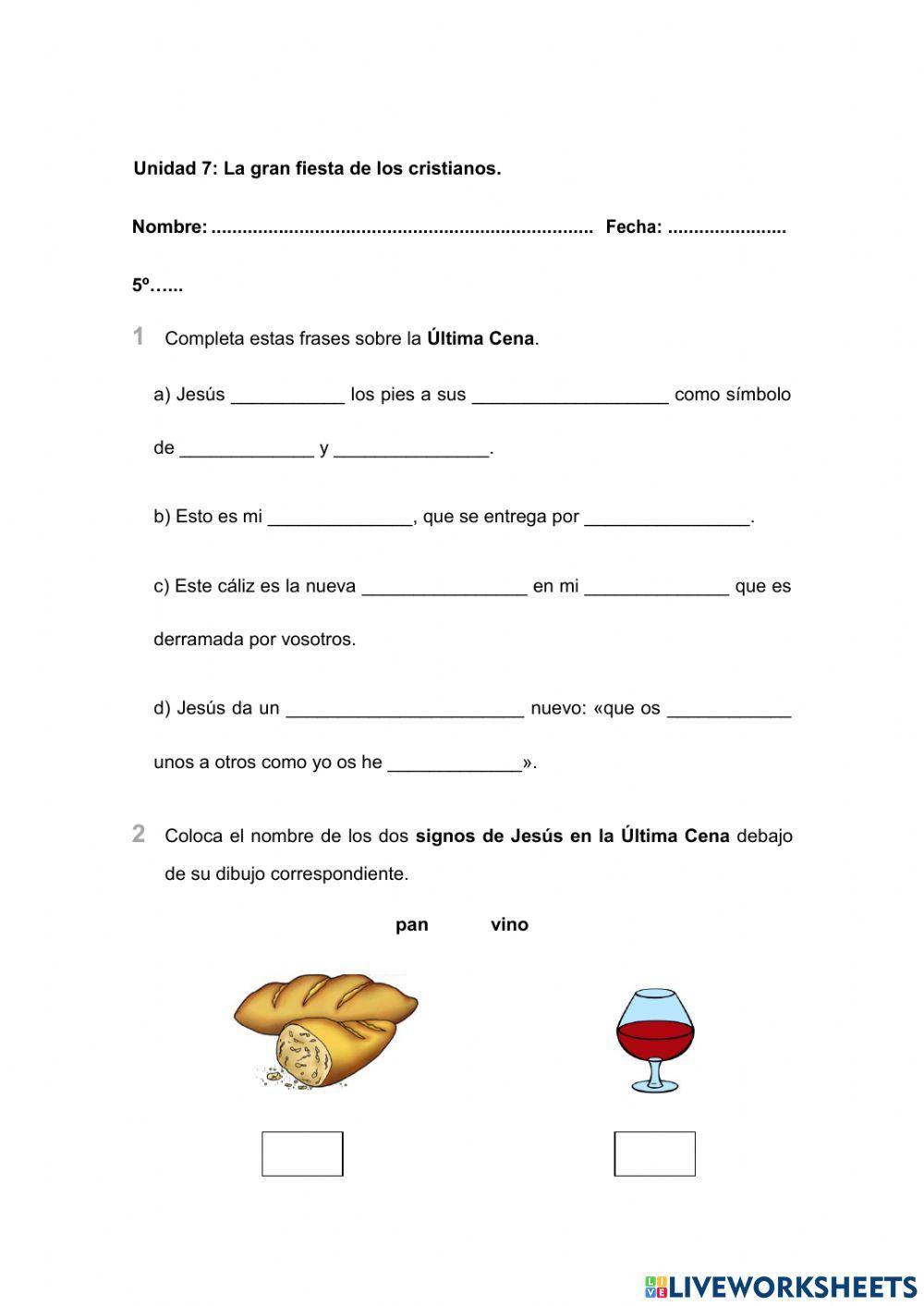 Evaluación Unidad 7 5º Primaria