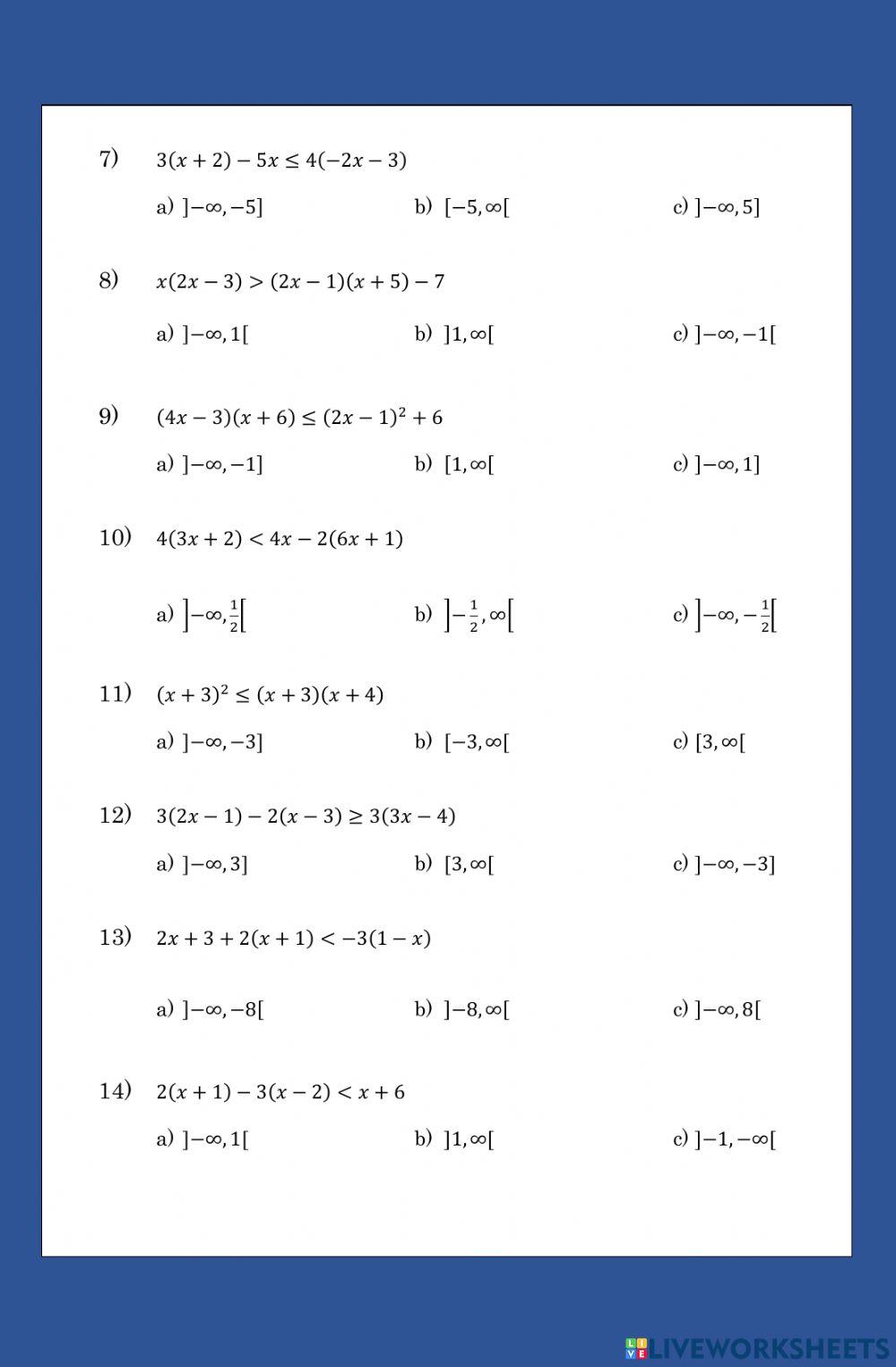 Solución de desigualdades lineales