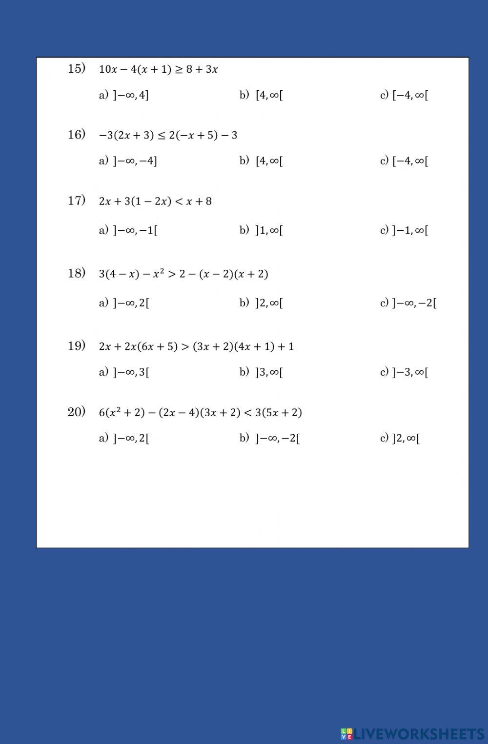 Solución de desigualdades lineales