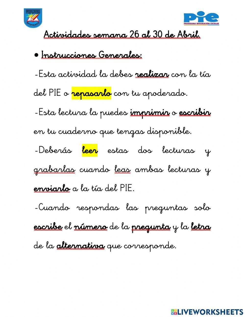 Actividad 1 Comprensión Lectora