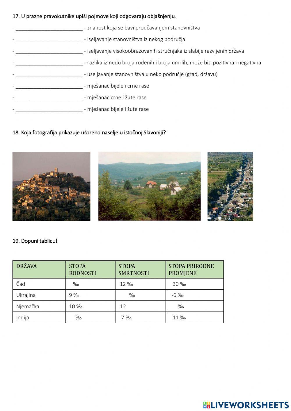 Stanovništvo-vježba