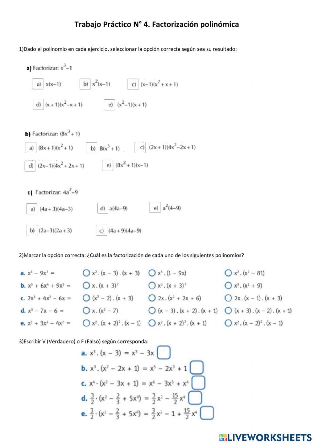 Factorización de polinomio