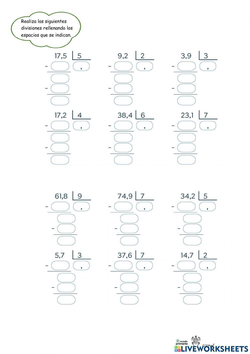 Divisiones con decimales