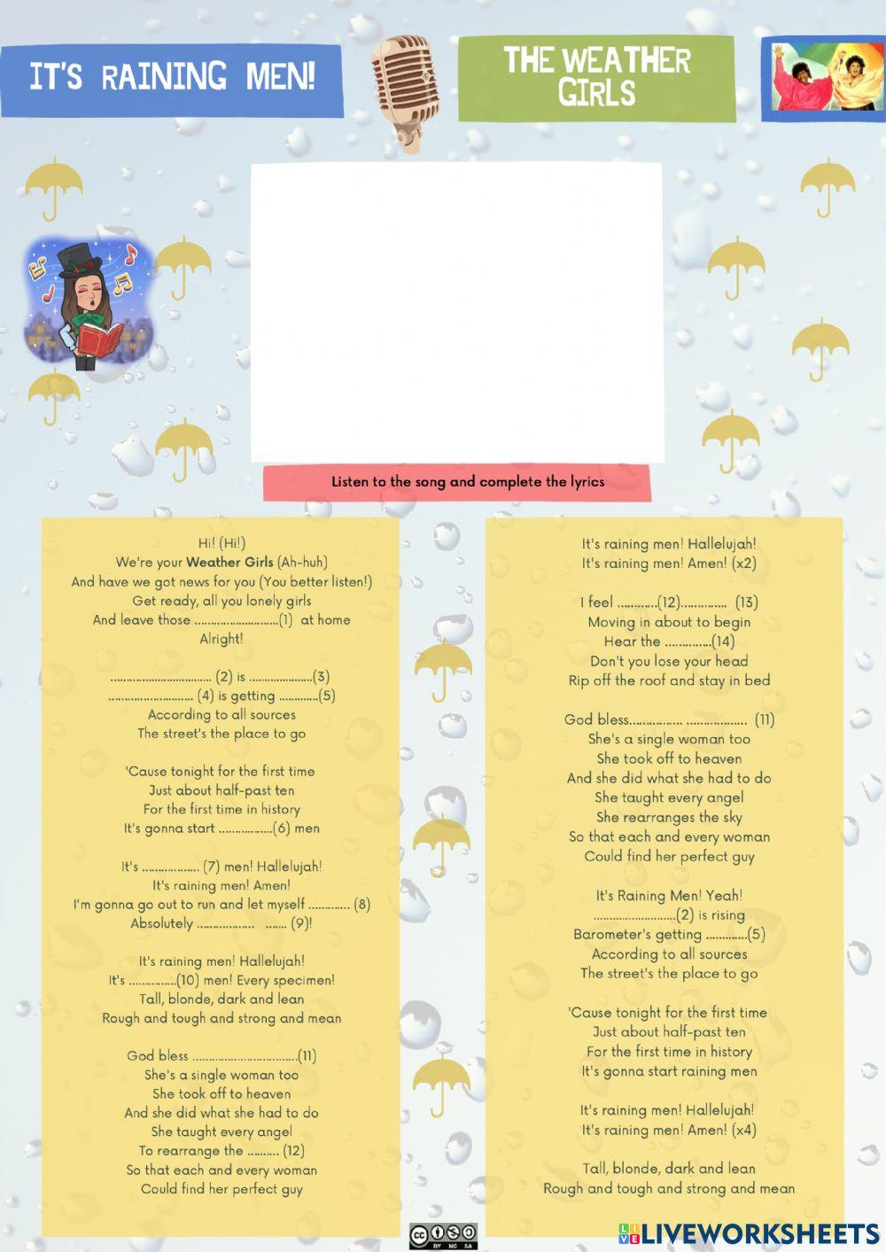 It's Rainning Men song