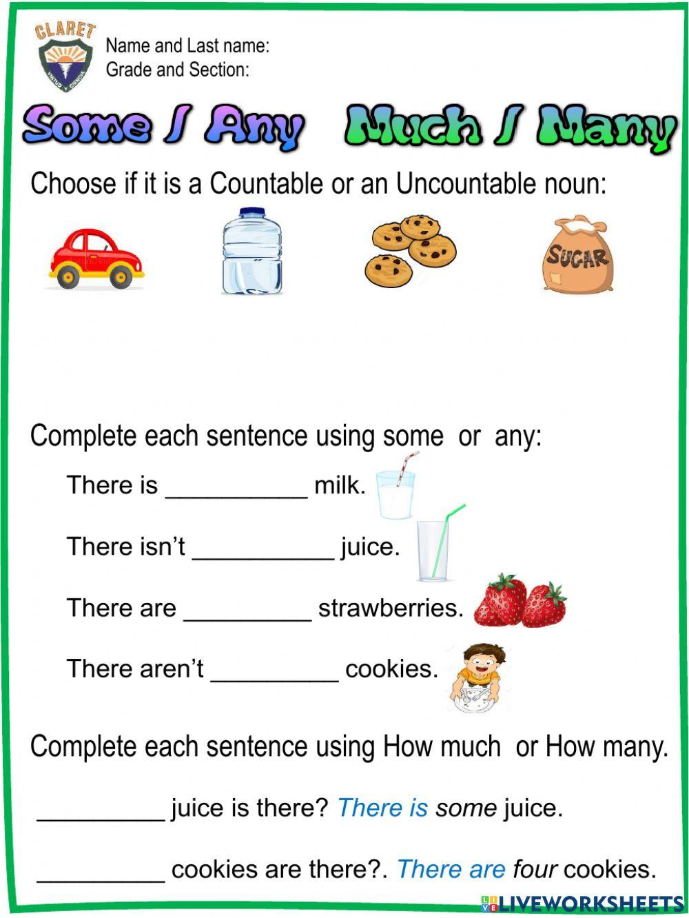 4th. grade. Grammar 6. Pract. Act.