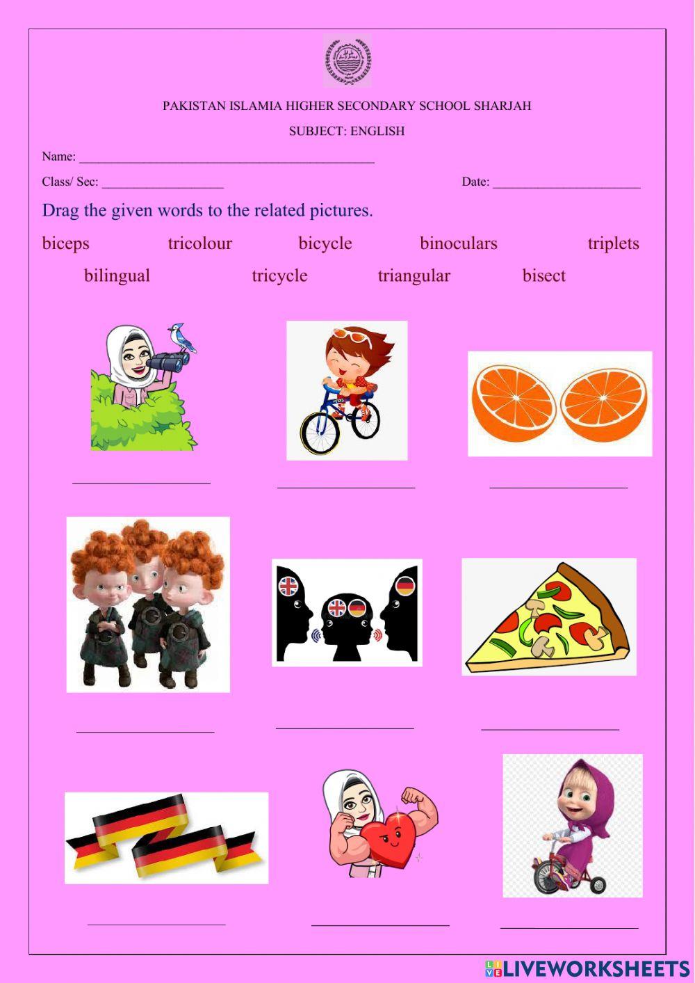 Prefixes with 'bi' & 'tri''