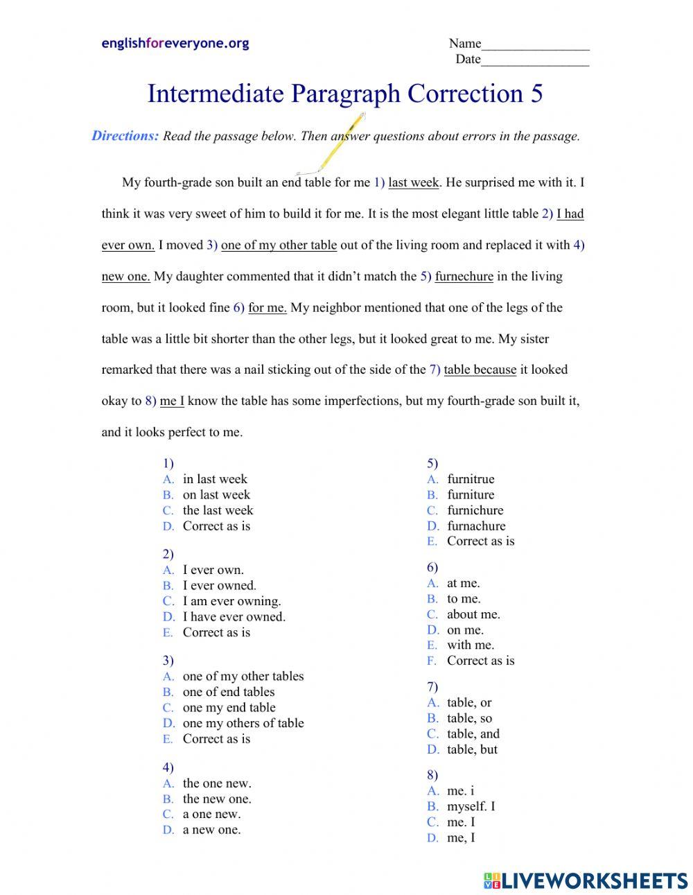Intermediate Paragraph Corrections -5