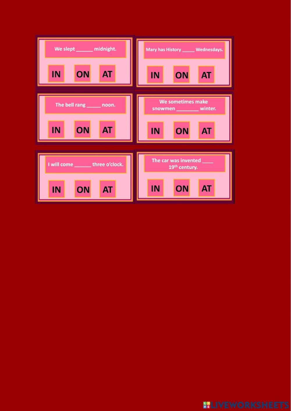 Prepositions of time (Part 1)