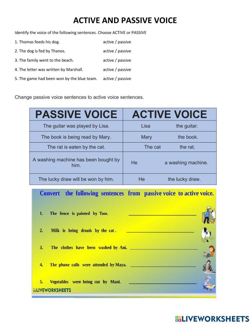 Differentiated passive to active voice