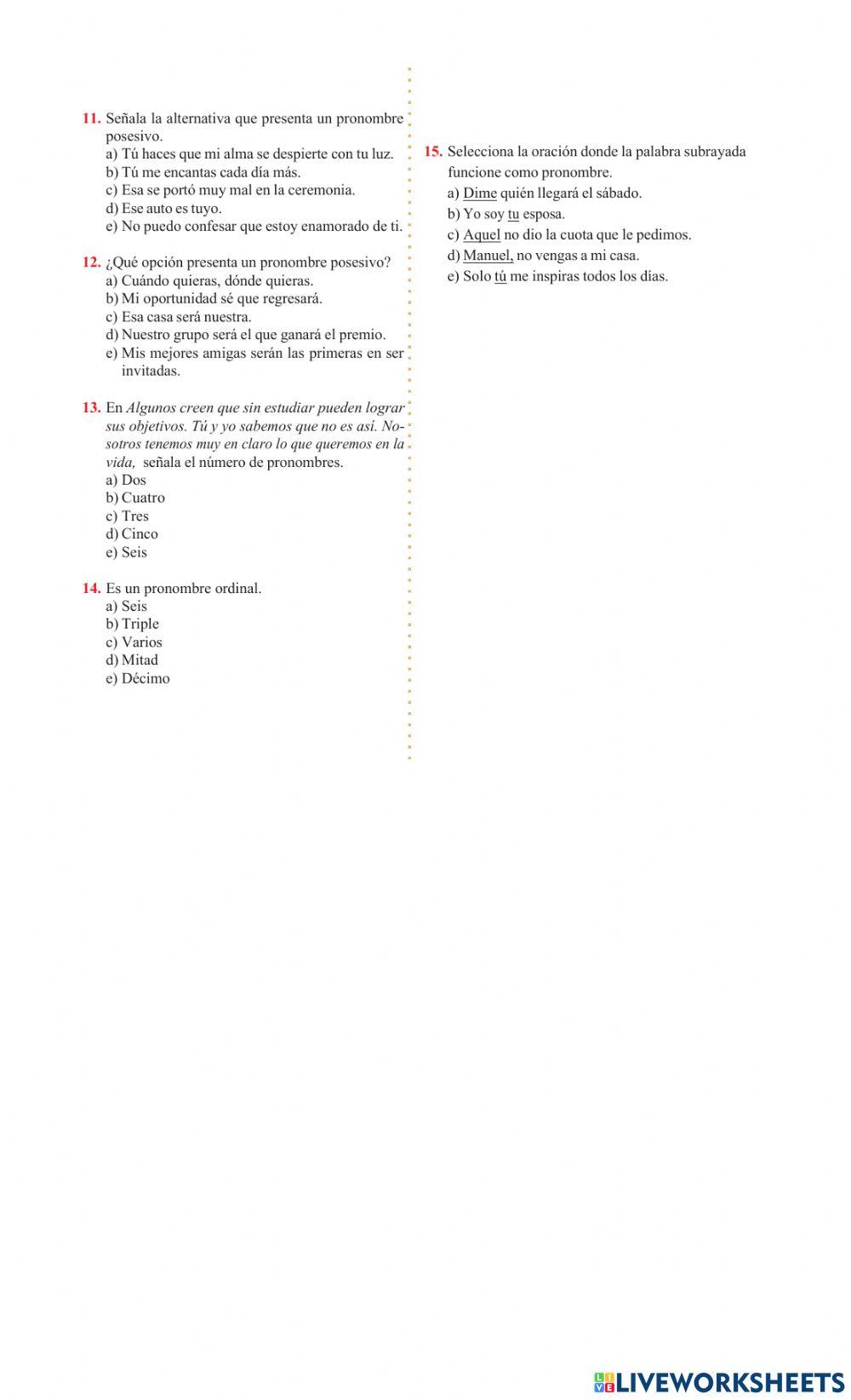 Clases de pronombres