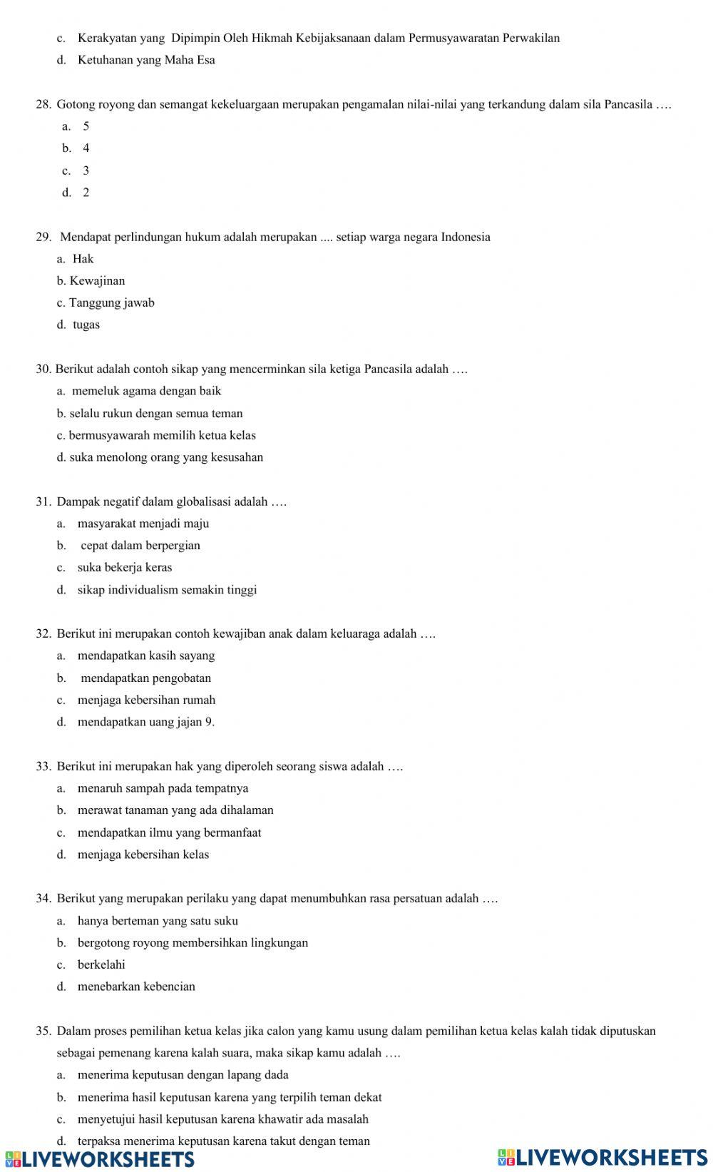 Penilaian Akhir Tahun (PAT) PKN