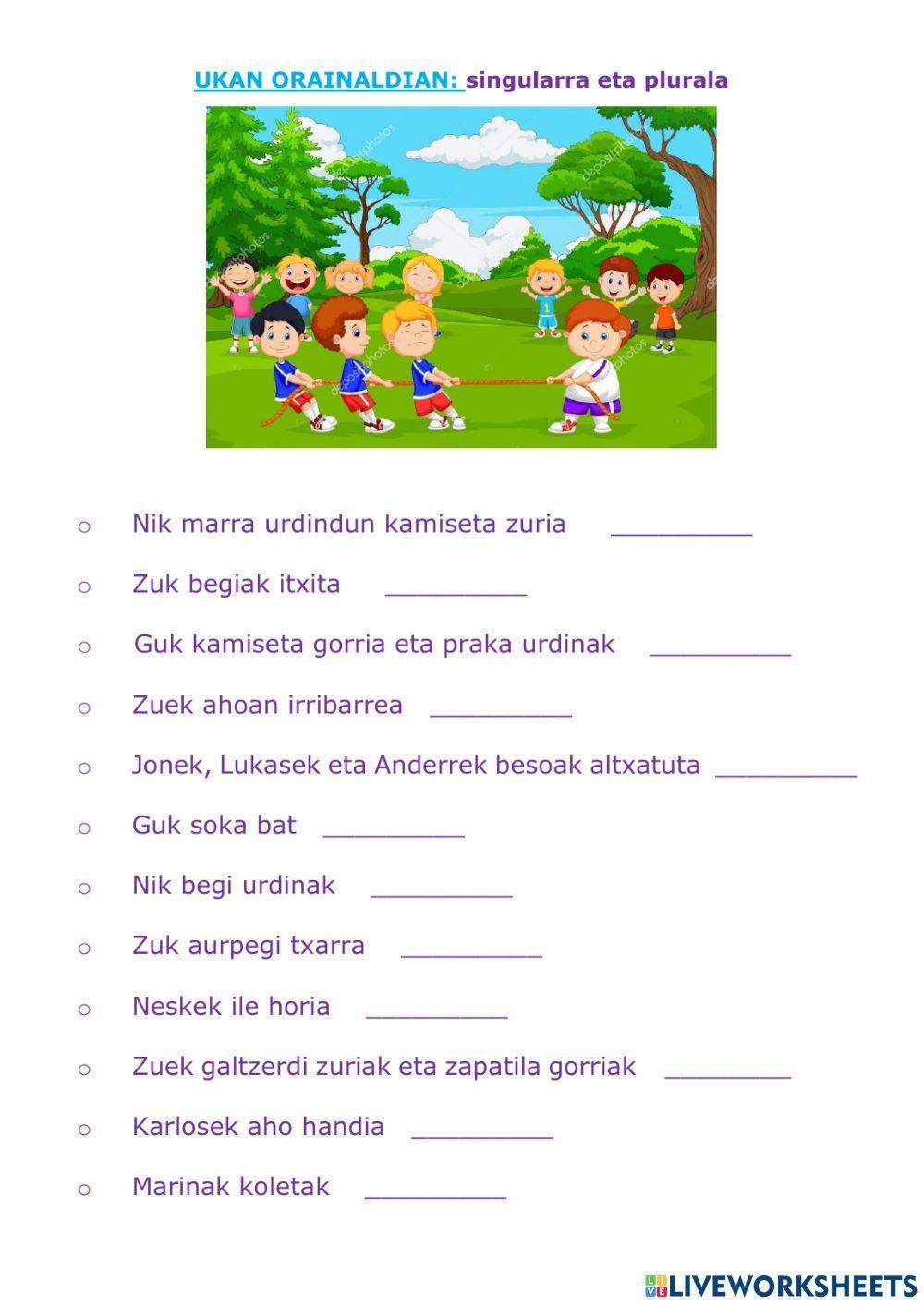 UKAN singularra eta plurala orainaldia UKAN singularra eta plurala orainaldia