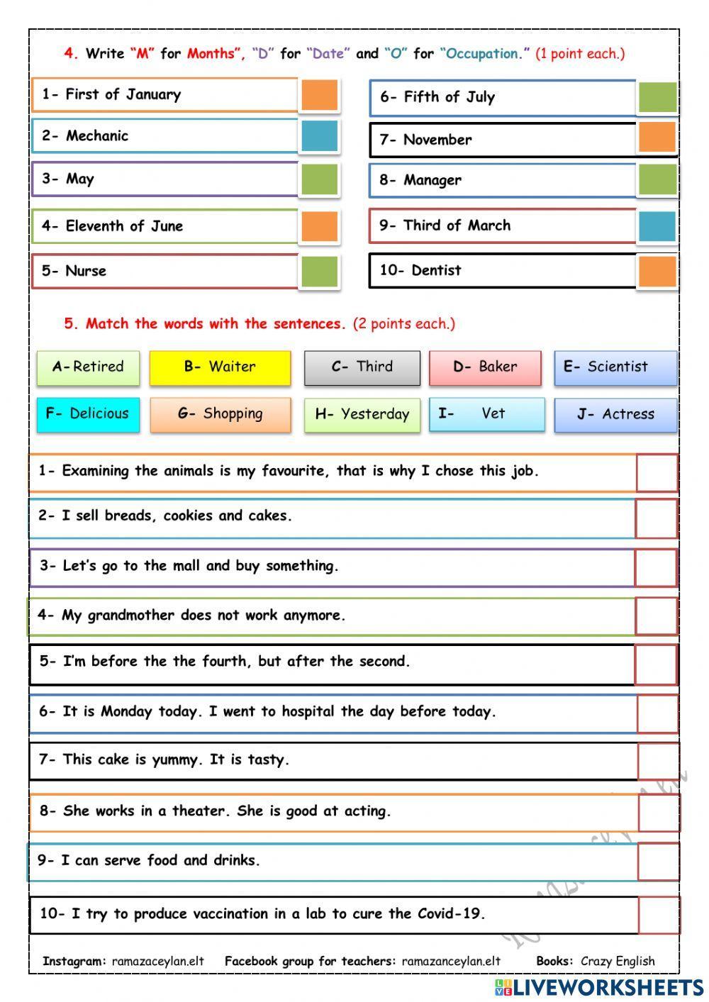 6th grade - unit 6 - revision worksheet | Live Worksheets