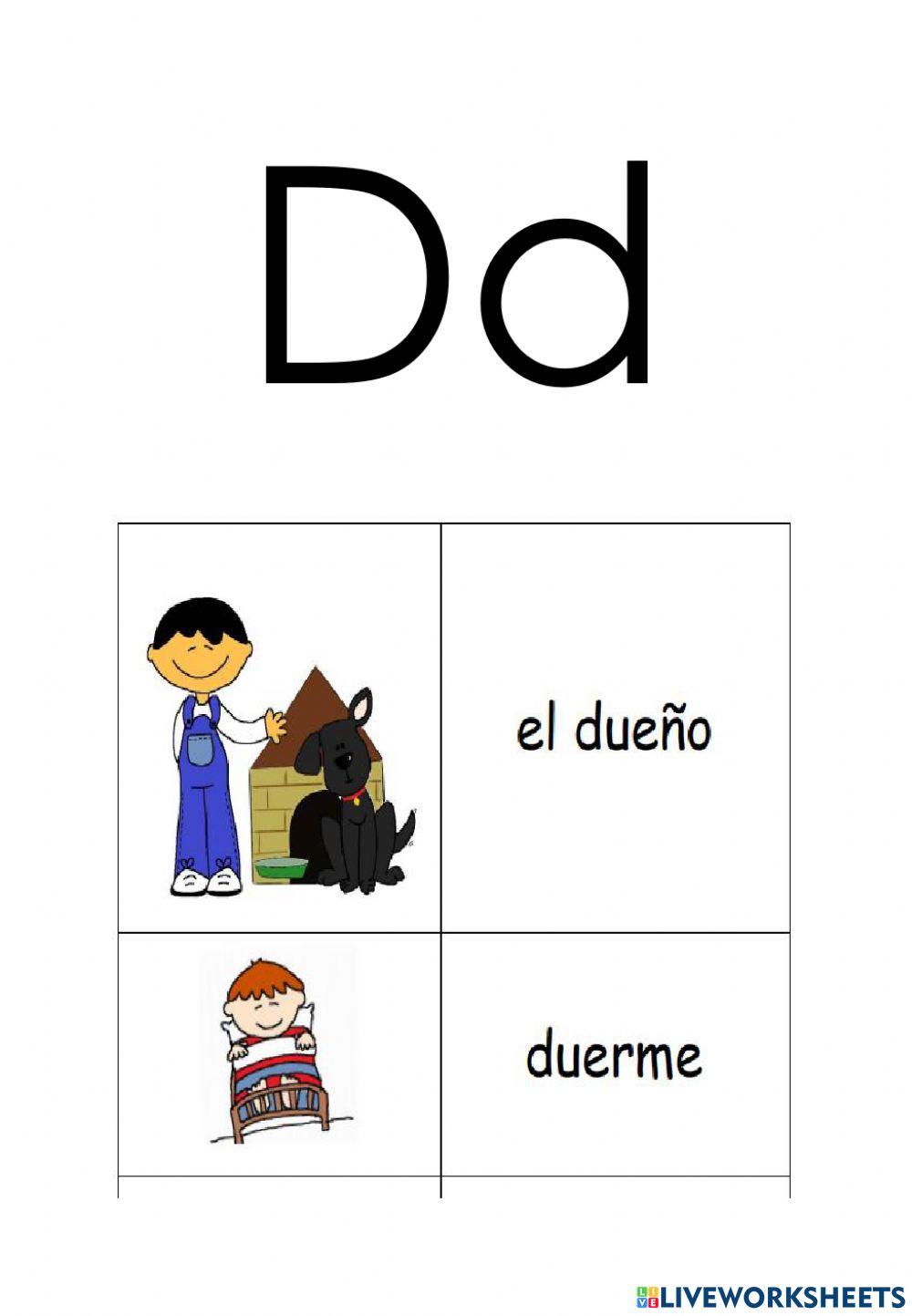 Alfabeto interactivo de la A a la H