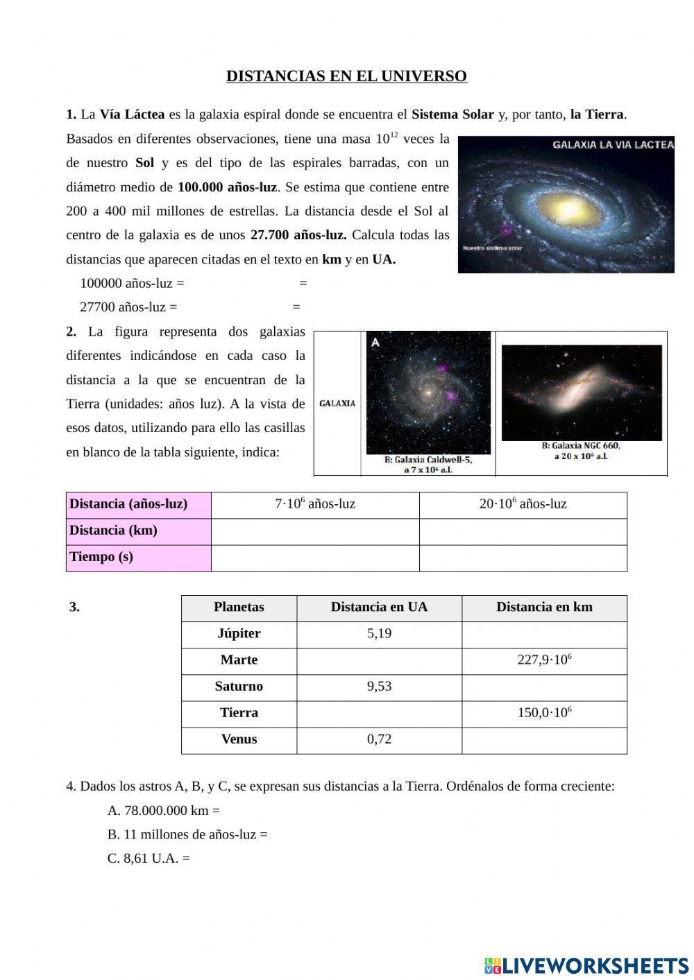 DISTANCIAS EN EL UNIVERSO