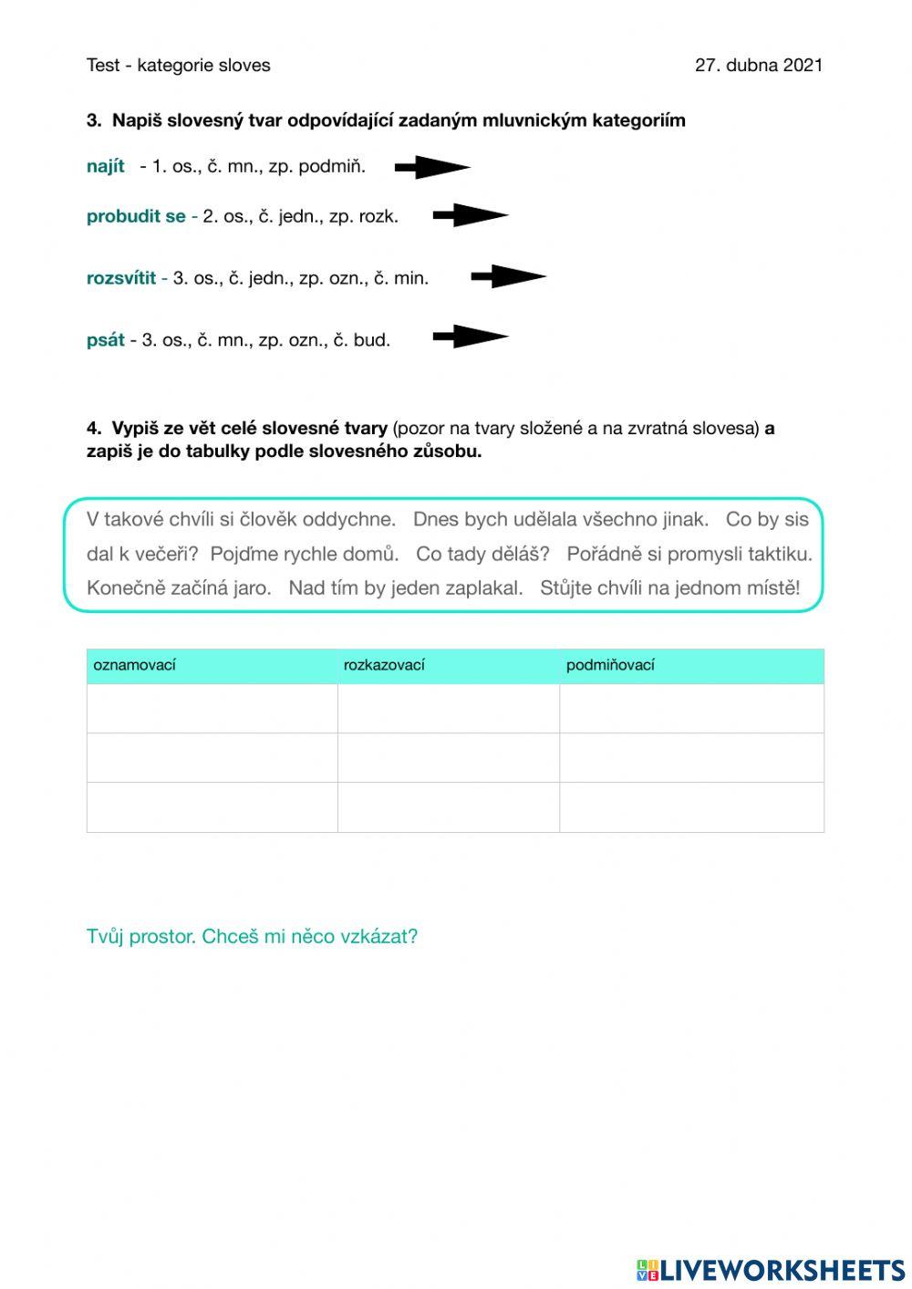 Slovesné kategorie-6. třída