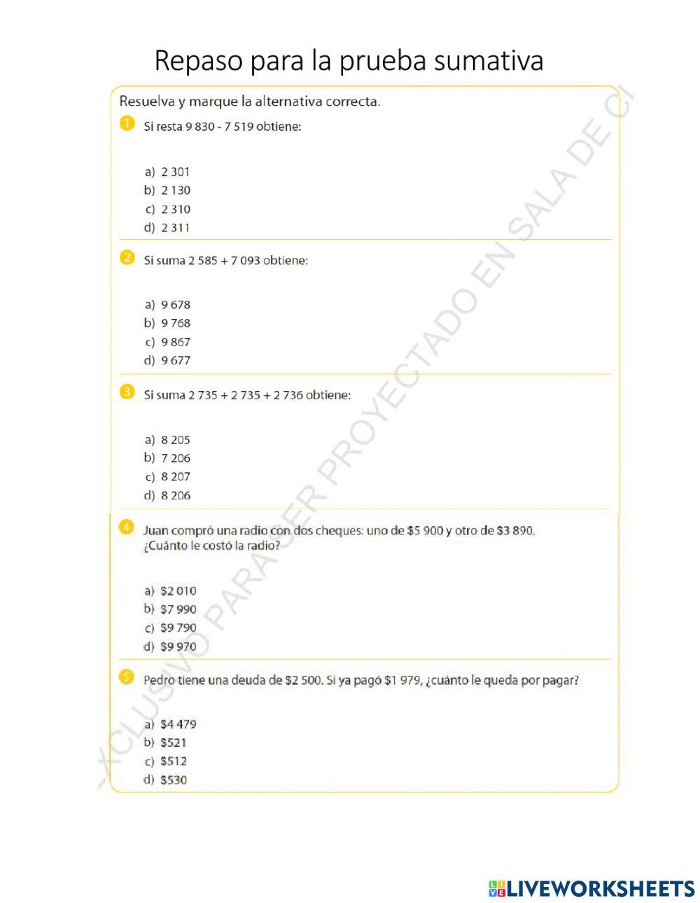 Repaso de contenidos