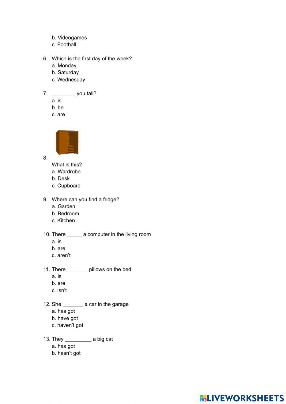 Diagnostic test 1 - 2021 1st children