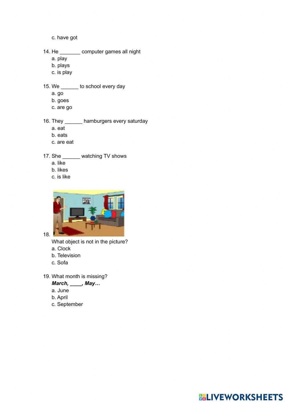 Diagnostic test 1 - 2021 1st children