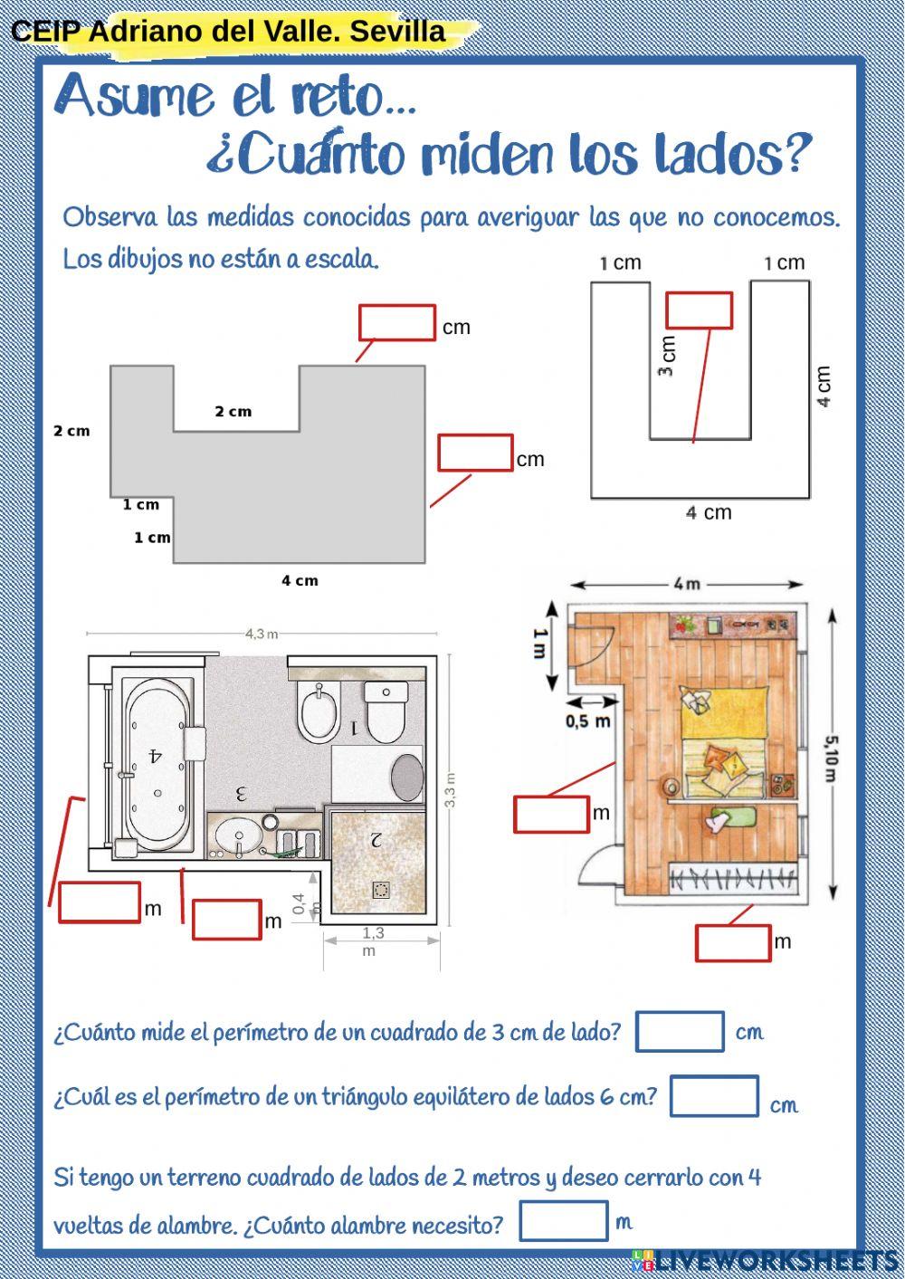 Calcula las medidas de los lados