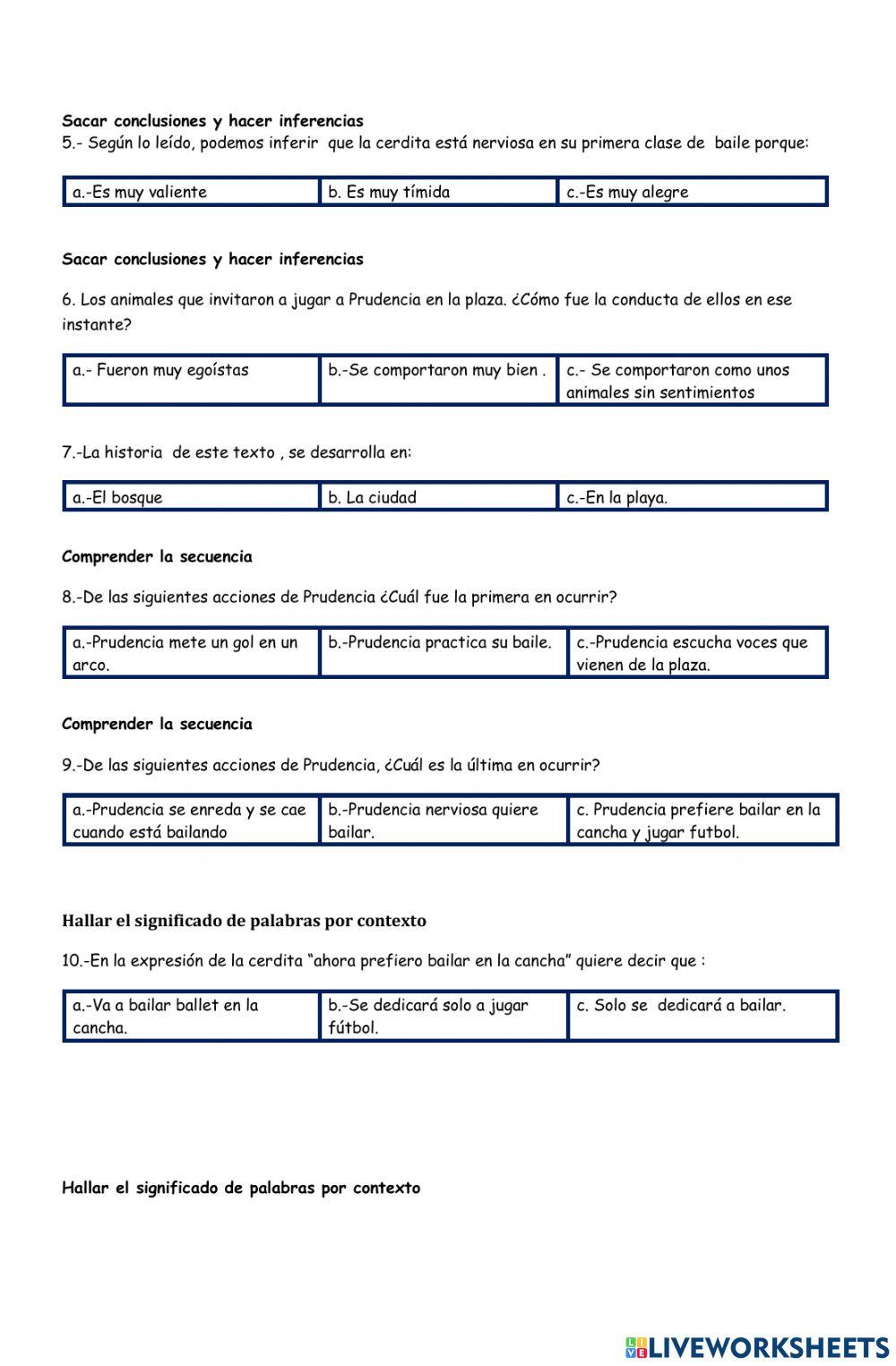 Prueba lenguaje prudencia
