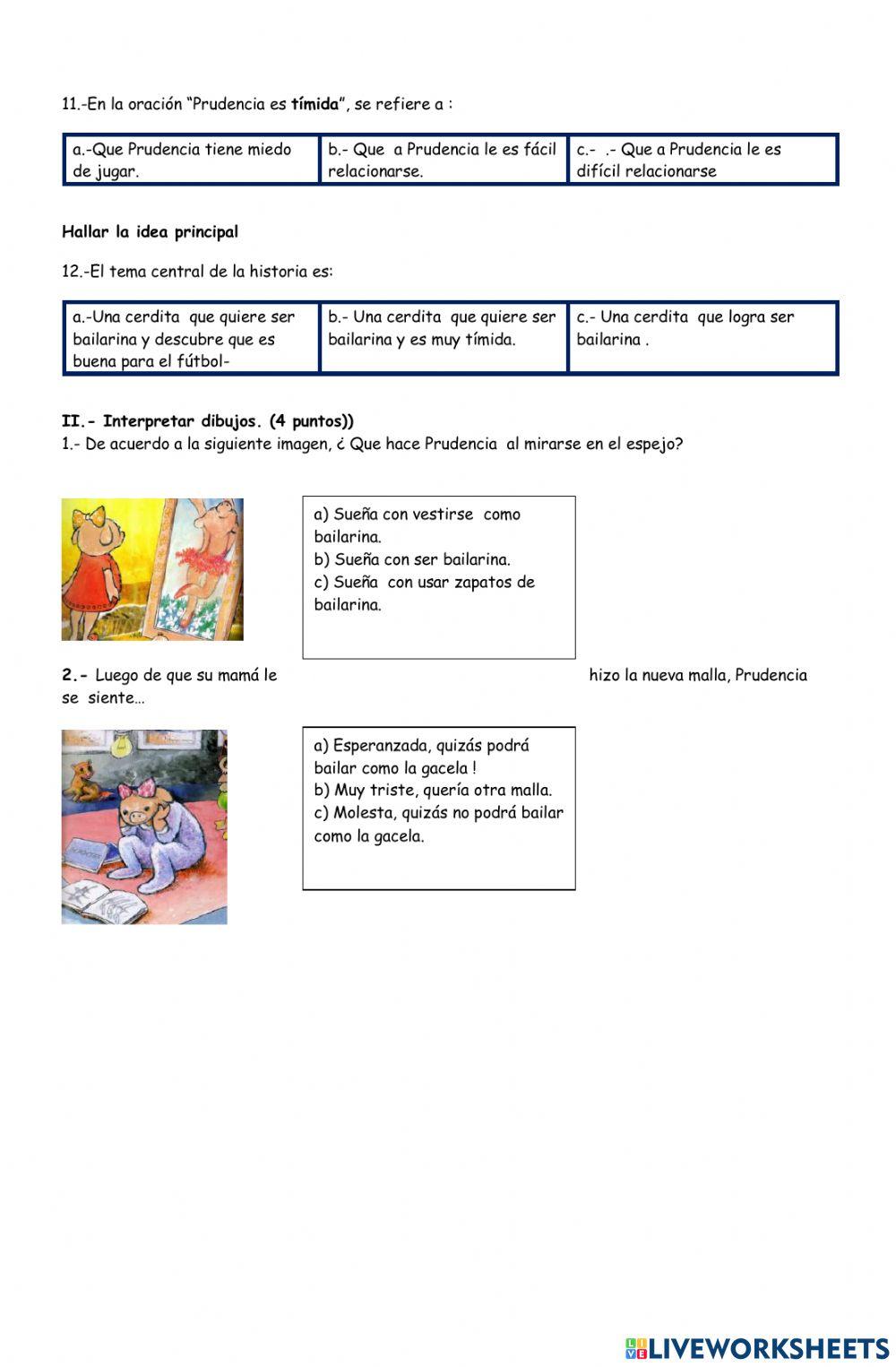 Prueba lenguaje prudencia