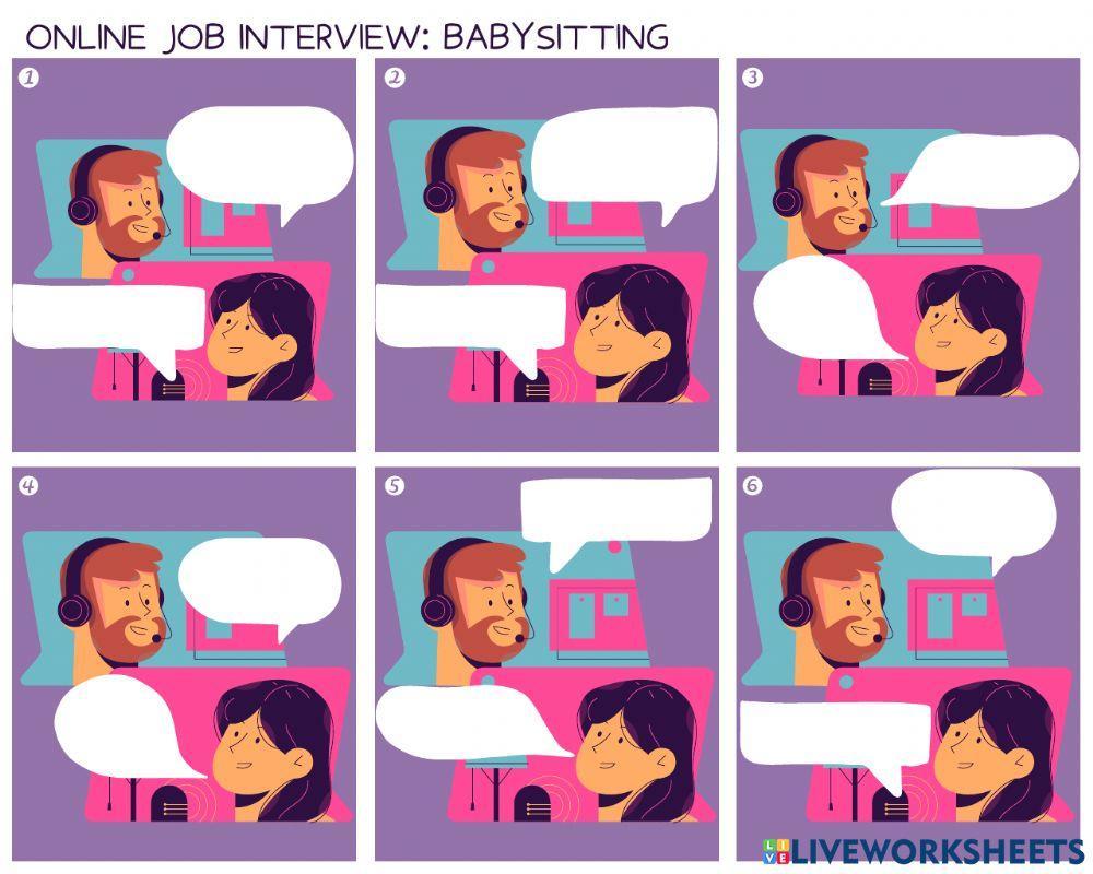Online job interview babysitting