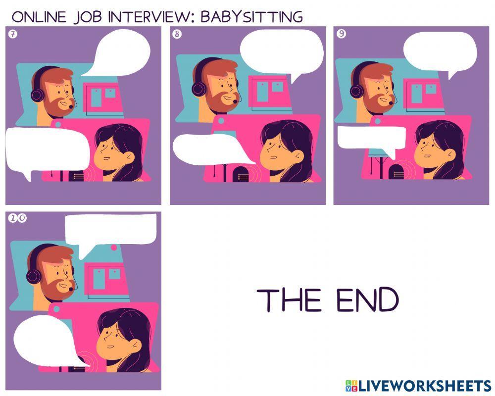 Online job interview babysitting