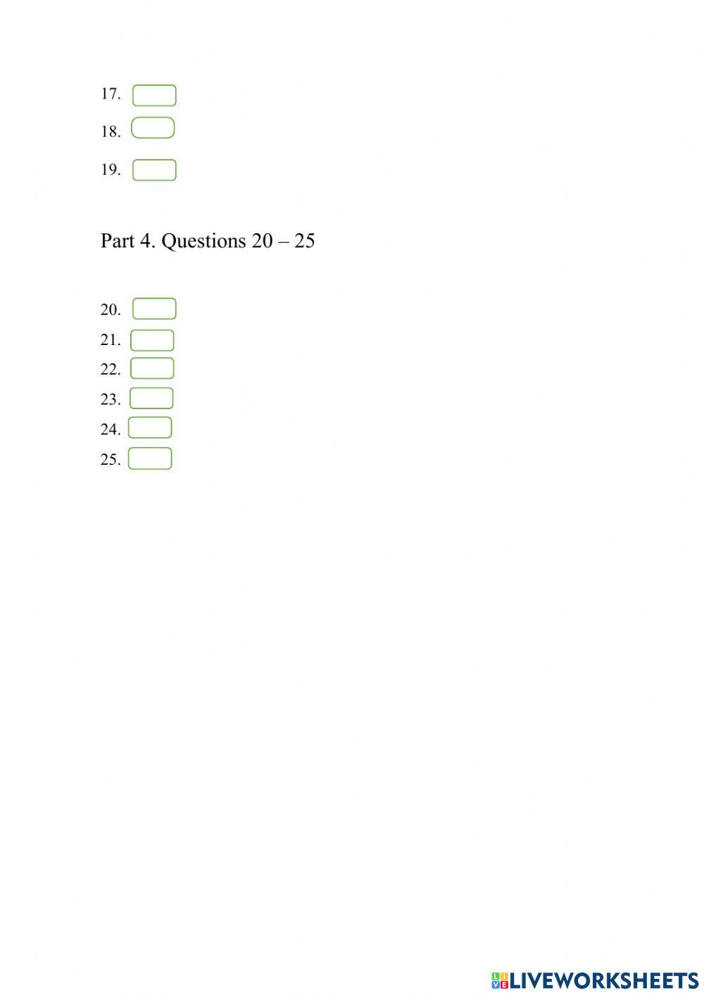 B1 PLUS. TEST 2. Listening Test
