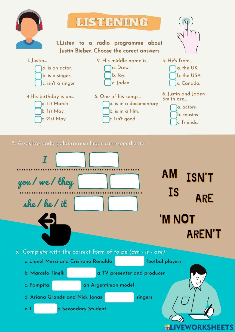 TO BE: listening and occupations