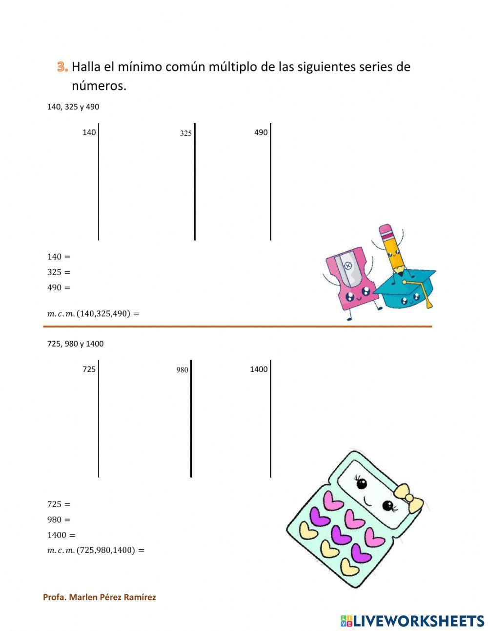 Mínimo común múltiplo