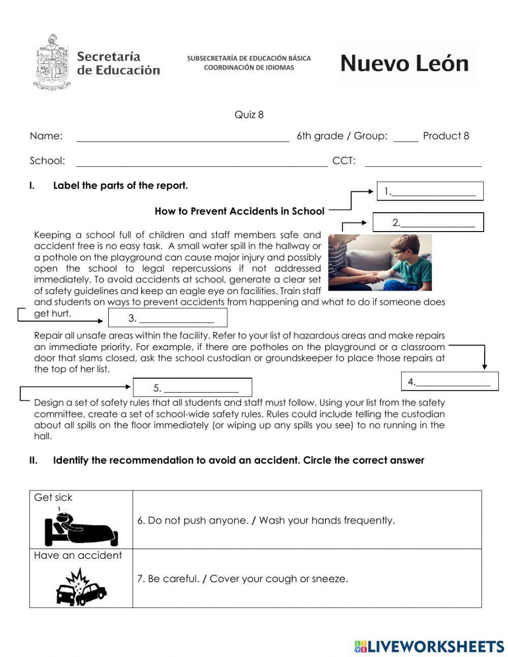 Quiz de ABRIL de SEXTO grado