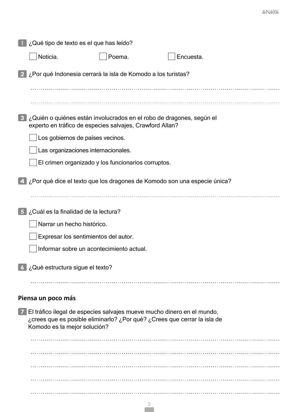 Comprensión lectora. La noticia