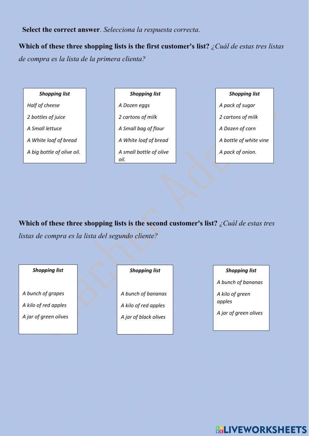 Shopping at supermaket