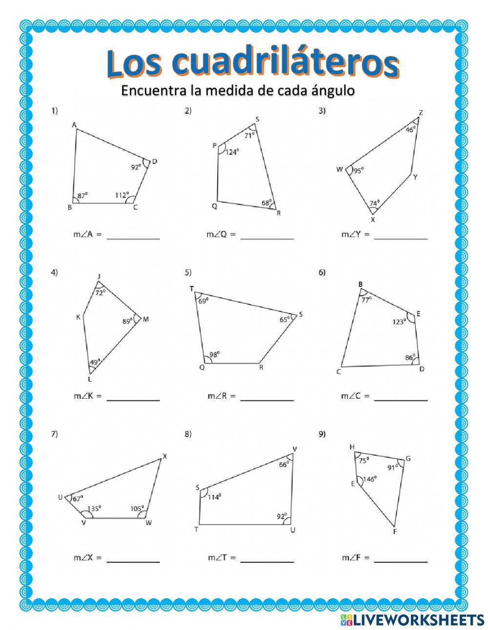Los Cuadriláteros y sus ángulos