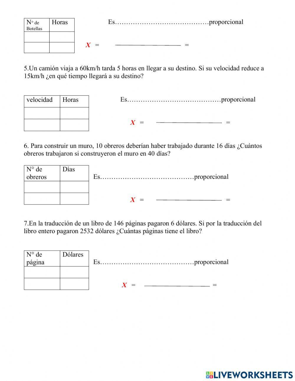Regla de tres inversa y directa