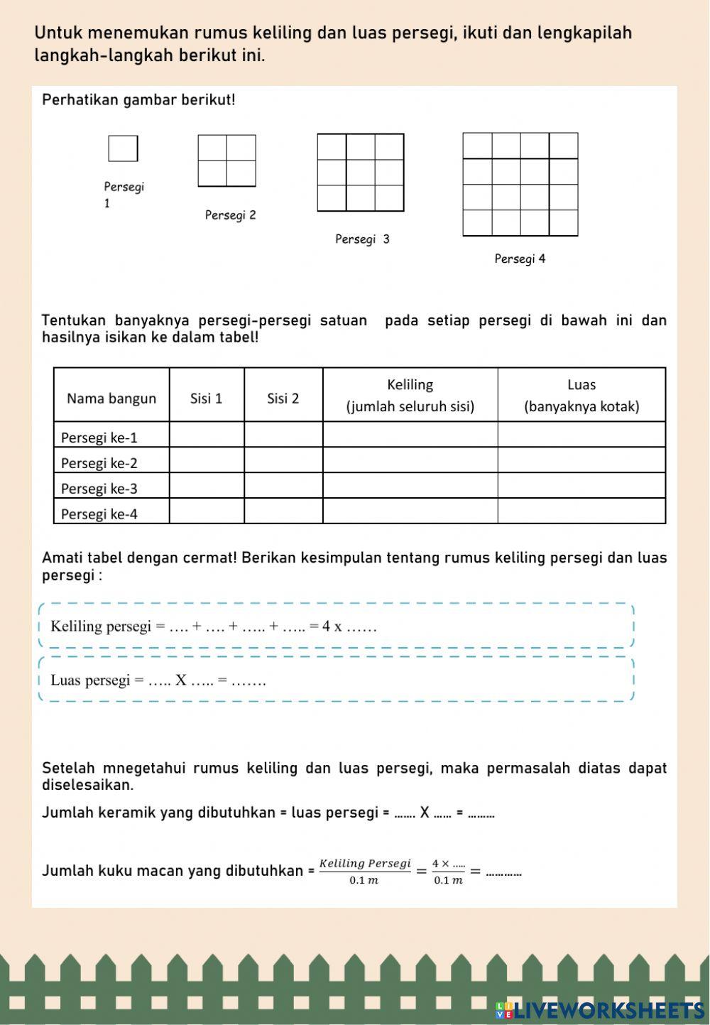 Persegi dan Persegi Panjang