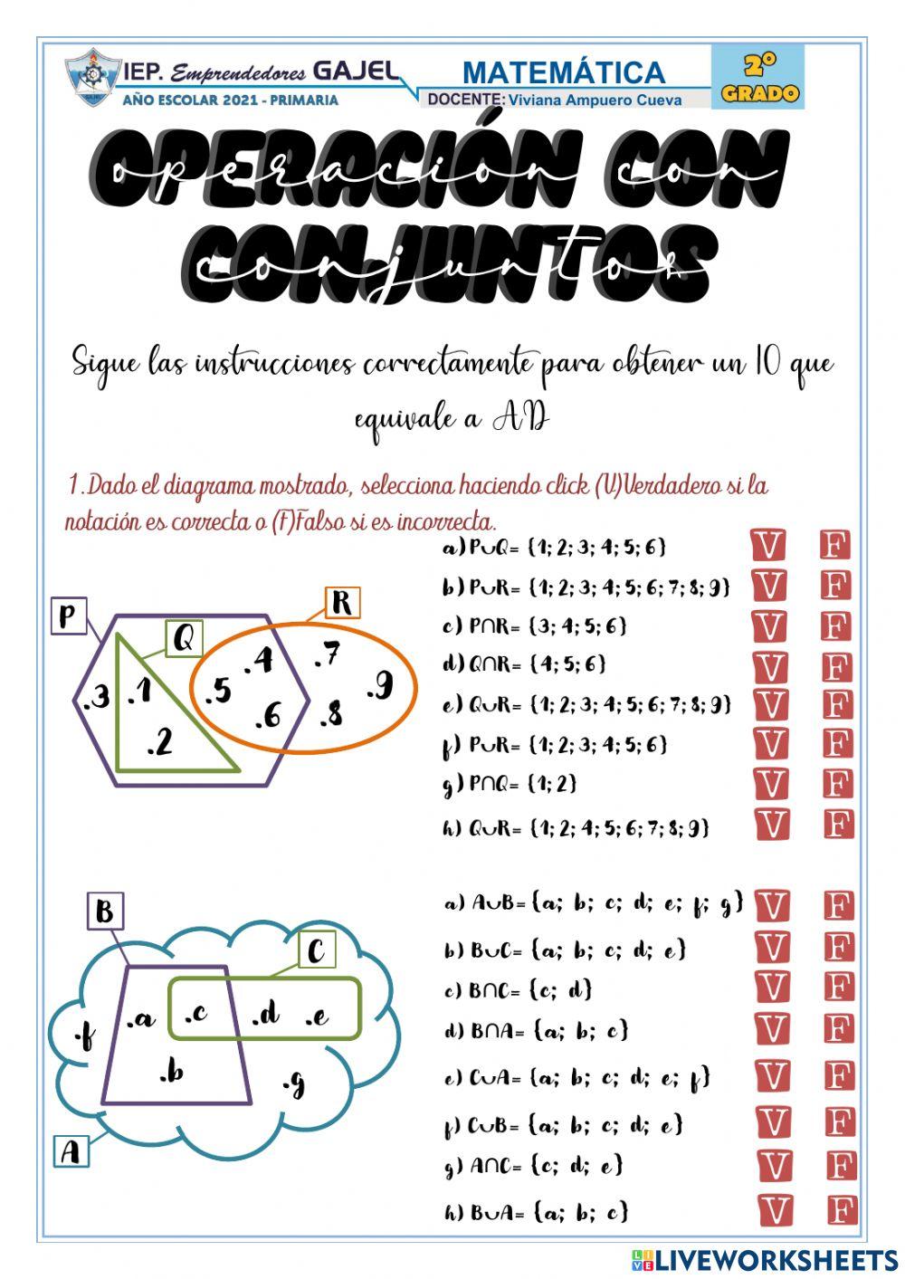 Operación con conjuntos