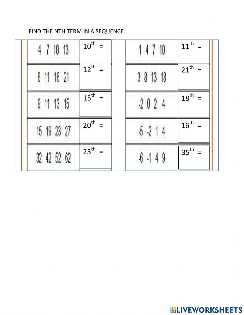 Math Worksheet online pdf worksheet for Grade 5 | Live Worksheets