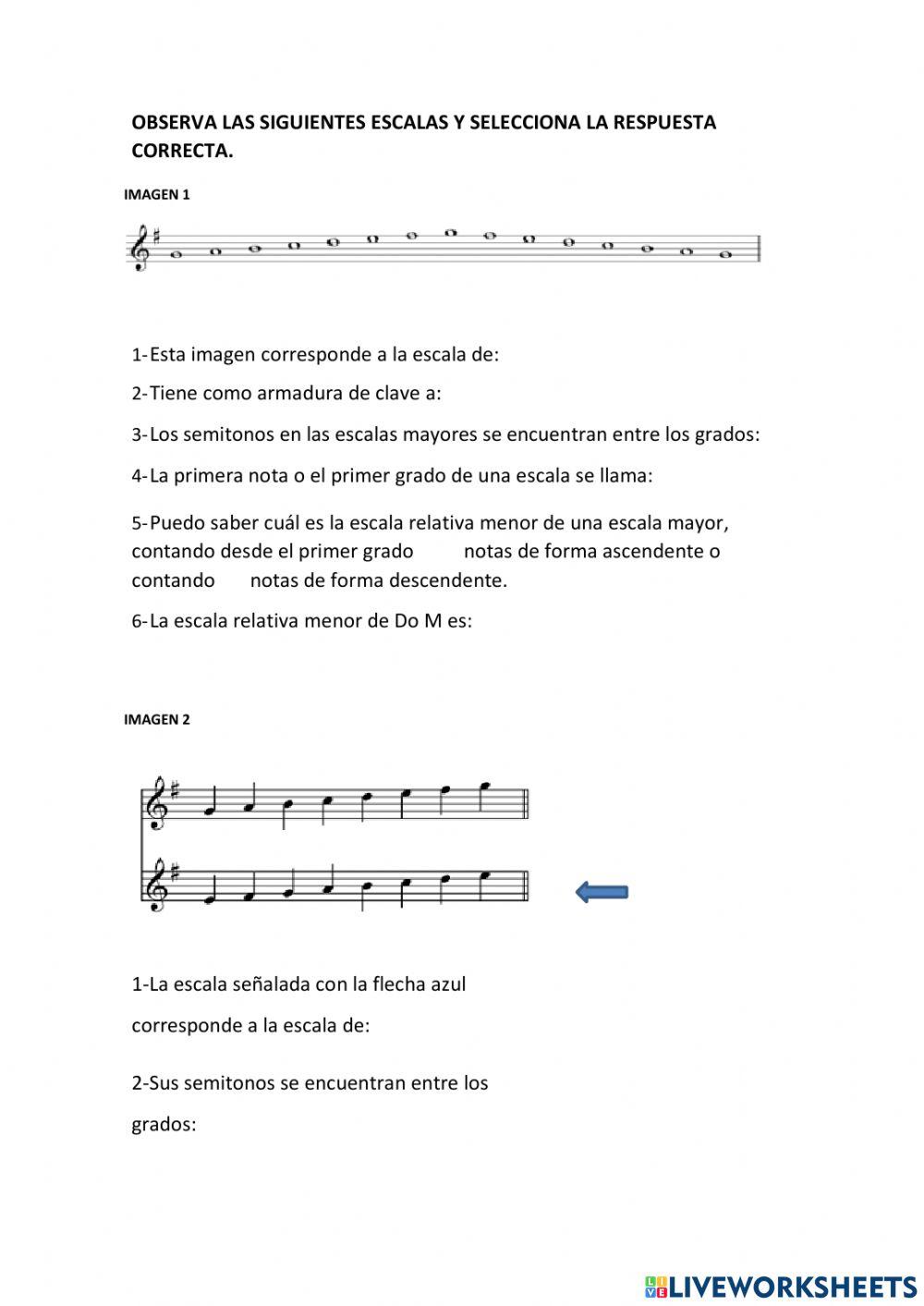 Escala de Sol M y sus relativas menores