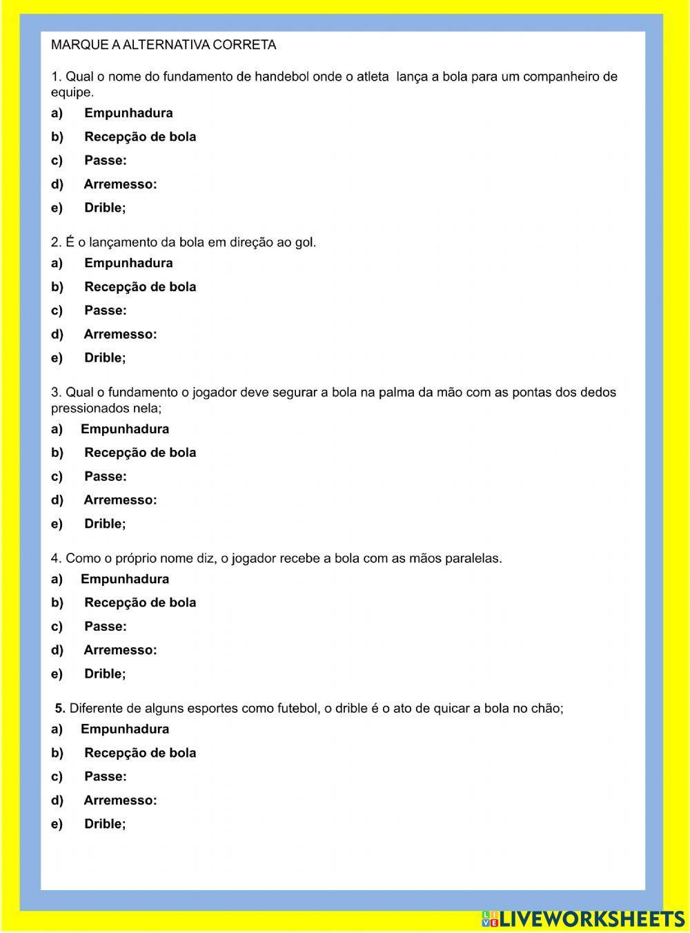 Fundamentos do handebol